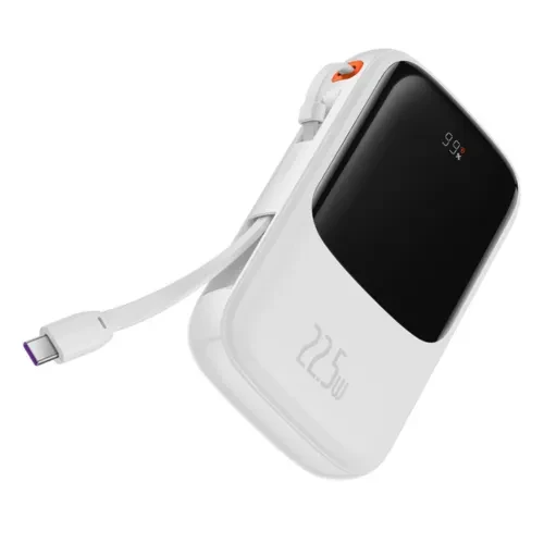Baseus Qpow 10000mAh 22.5W fast charging power bank with Digital Display (white)