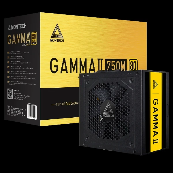 Montech Gamma II Series 750W ATX Non Modular 80 Plus Gold Certified Black Power Supply