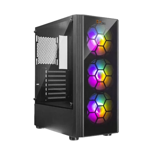 PC Power Spider Web Crystal PG400 Mid Tower Desktop Casing