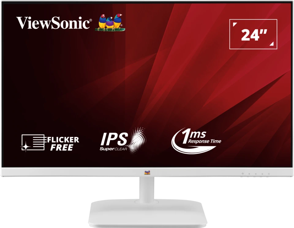 ViewSonic VA2432-H-W 24 Inch FHD Display HDMI, VGA White Monitor