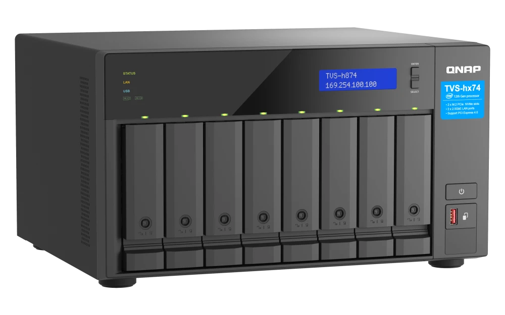QNAP TVS-h874-i5-32G 8 Bay Tower Intel Core i5-12400 Network Storage (3 Year Warranty)