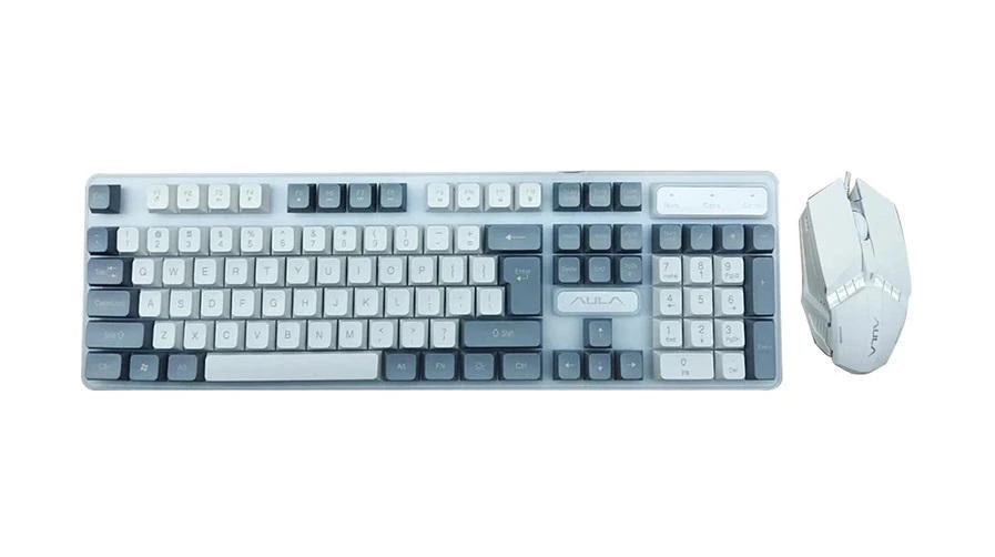 Aula F3061 Wired Grey White Keyboard & Mouse Combo