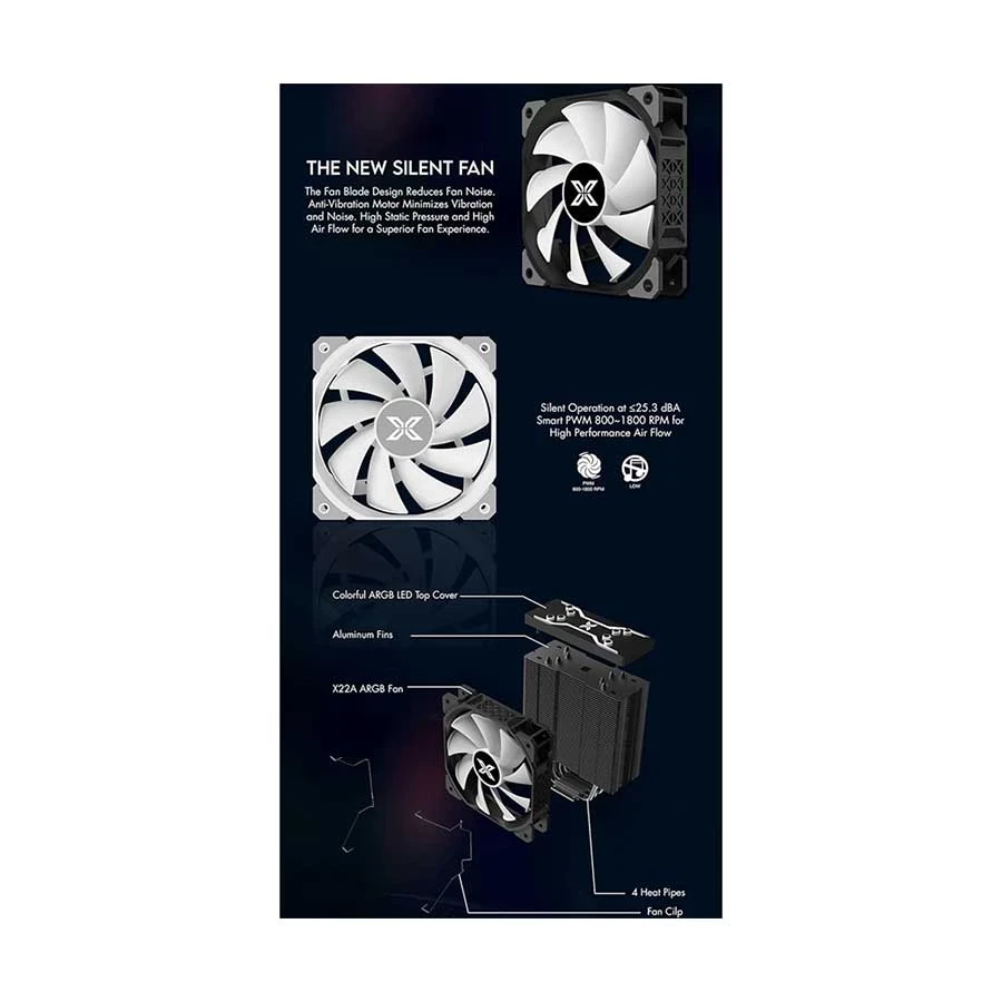 Xigmatek Air Killer Pro Arctic 120mm ARGB Air CPU Cooler # EN47925