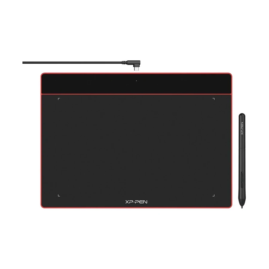XP-Pen Deco Fun L (Large) 10 Inch Carmine Red Drawing Graphics Tablet