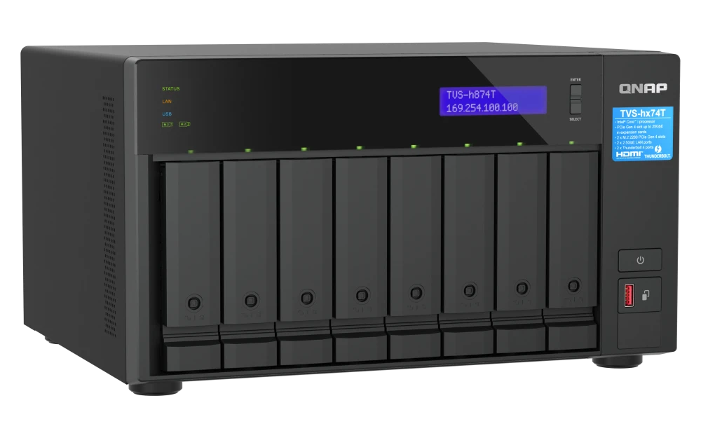 QNAP TVS-h874T-i7-32G 8 Bay Tower Intel Core i7-12700E Network Storage (3 Year Warranty)