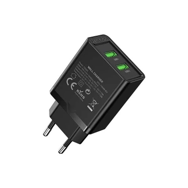 VENTION FBAB0-EU Two-Port Type-A 18W Wall Charger Adapter