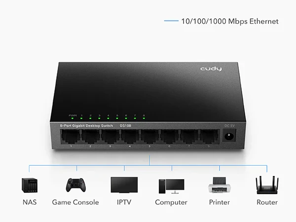 Cudy GS108 8 Port 101001000Mbps Ethernet Desktop Switch