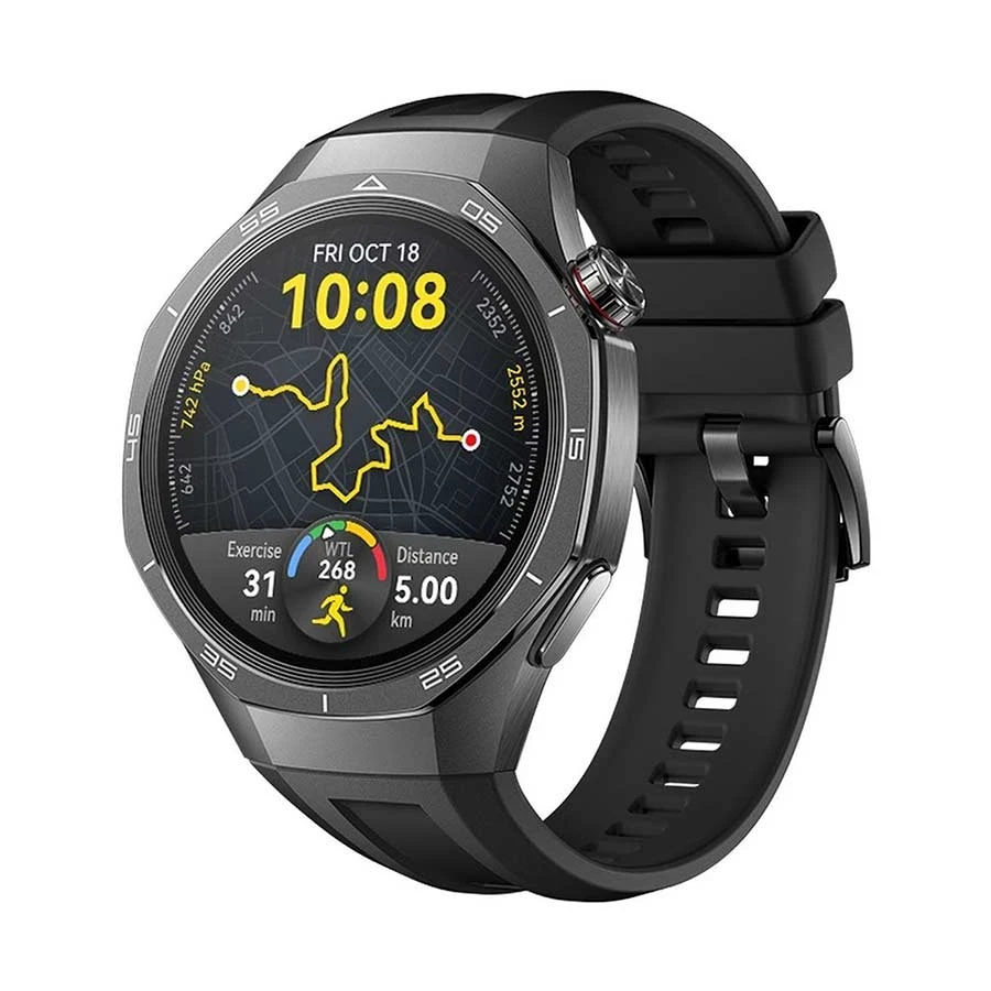 Huawei Watch GT5 Pro Black with Black Fluoroelastomer Strap 46mm GPS Bluetooth Calling Smart Watch