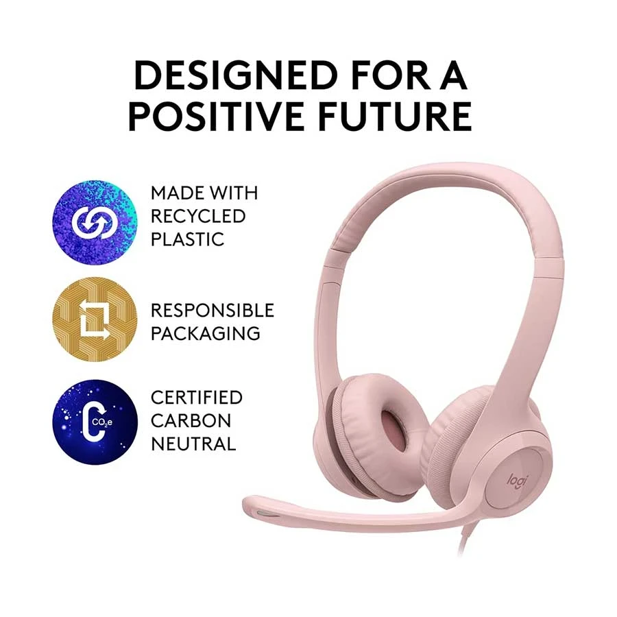 Logitech H390 USB Rose Computer Headphone