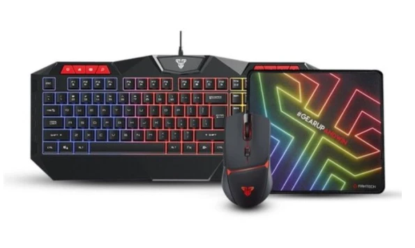Fantech P31 USB Wired Black Gaming Keyboard, Mouse & Mouse Pad Combo