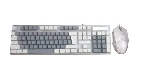Aula F3061 Wired White Grey Keyboard & Mouse Combo