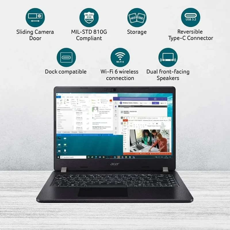 ACER TRAVELMATE TMP214-53 14" I5-1135G7, 8GB DDR4 RAM, 512GB NVMe Laptop