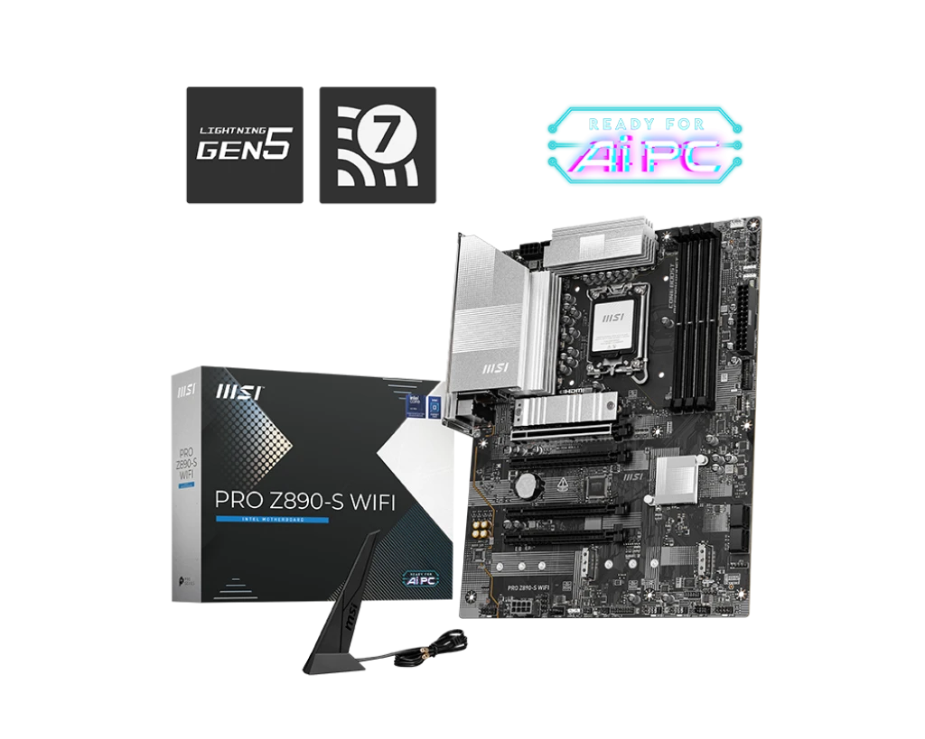 MSI PRO Z890-S (Wi-Fi 7) DDR5 Black (Intel Core Ultra LGA1851 Socket) ATX Motherboard #PRO Z890-S WIFI