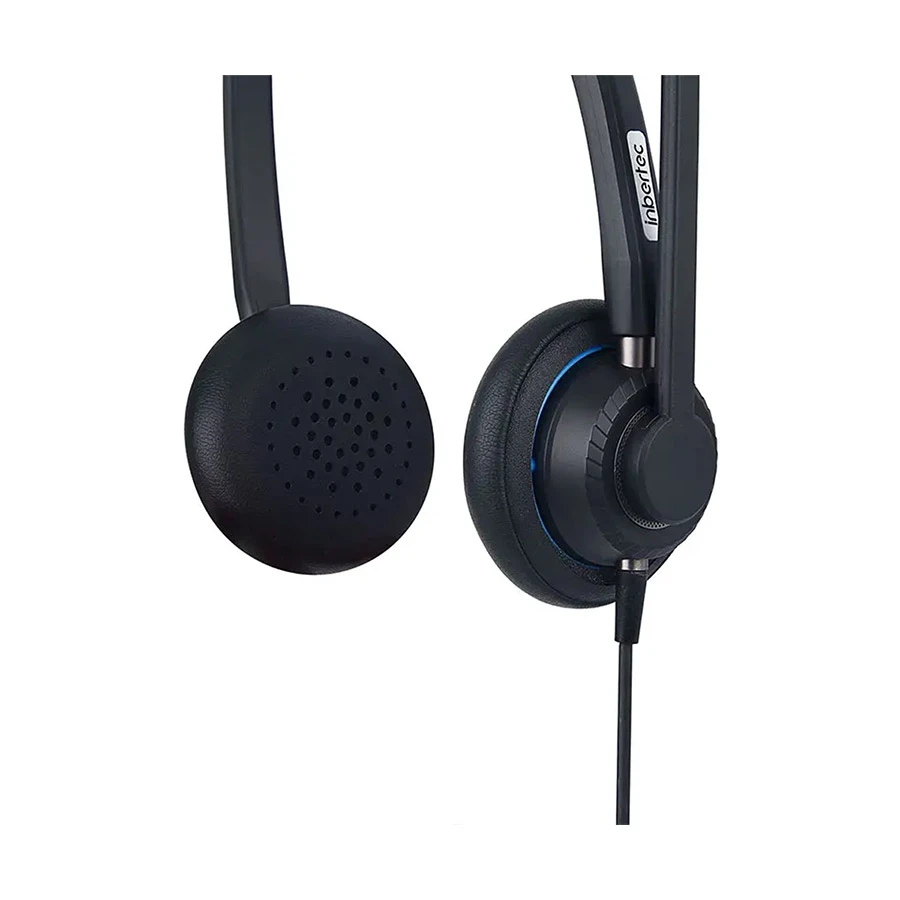 Inbertec UB200DU Duo Wired USB Noise Cancelling Black Headphone