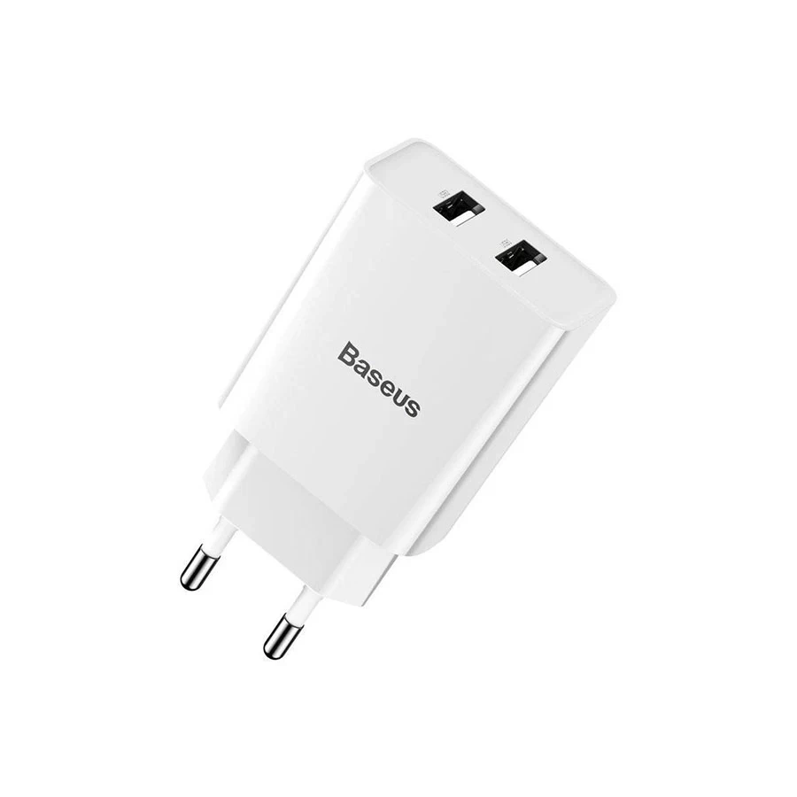 BASEUS CCFS-R02 SPEED MINI DUAL U CHARGER – WHITE