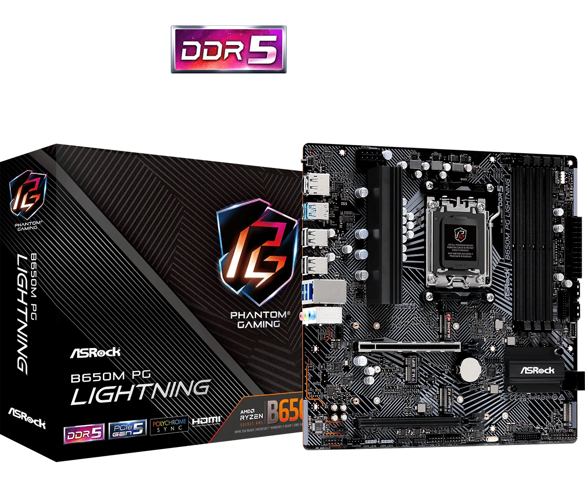 Asrock B650M PG Lightning DDR5 AMD Motherboard