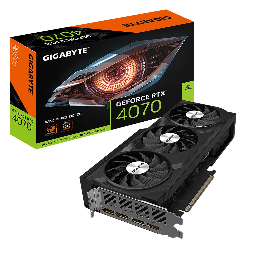 Gigabyte NVIDIA GeForce RTX 4070 WINDFORCE OC 12G 12GB GDDR6X Graphics Card