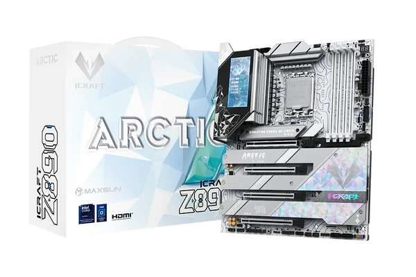 Maxsun iCraft Z890 Arctic (Wi-Fi 7) DDR5 (Intel Core Ultra LGA1851 Socket) White Motherboard #MS-iCraft Z890 ARCTIC