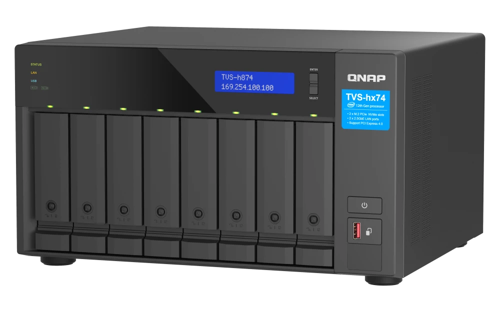 QNAP TVS-h874-i7-32G 8 Bay Tower Intel Core i7 Network Storage (3 Year Warranty)