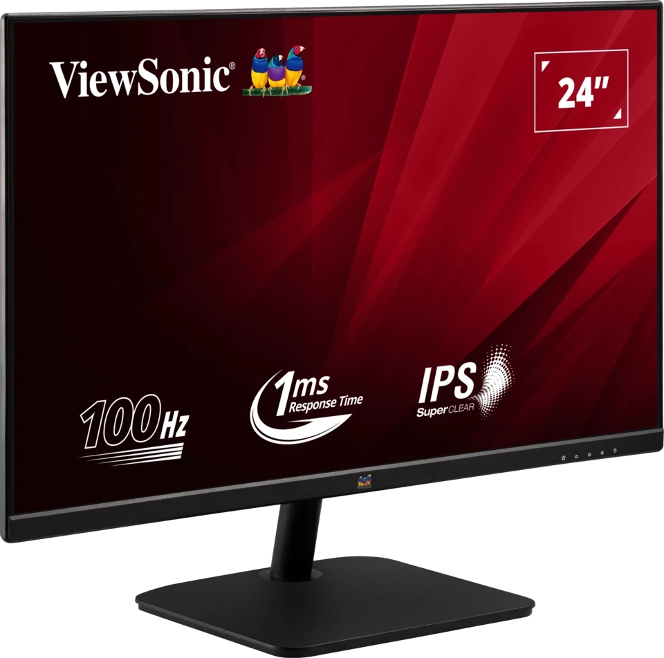 ViewSonic VA2432-MHD 24 Inch FHD Display HDMI, VGA, DP Black Monitor