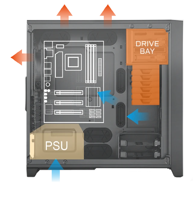 Gigabyte C200G GLASS Mid Tower Desktop Casing