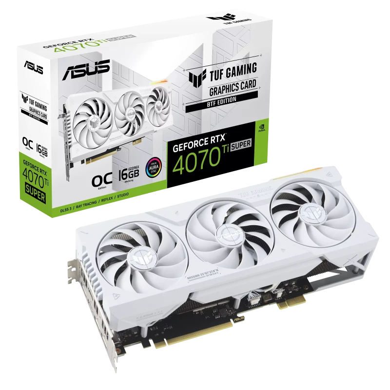ASUS TUF Gaming GeForce RTX 4070 Ti SUPER BTF White OC Edition 16GB GDDR6X