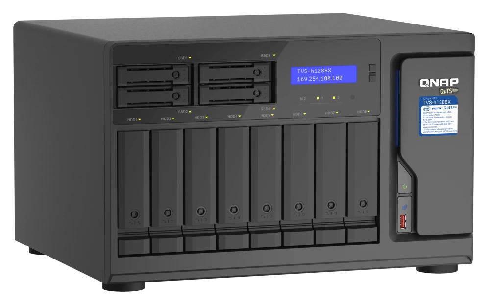 QNAP TVS-h1288X-W1250-16G 16GB RAM Network Storage (3 Year Warranty)