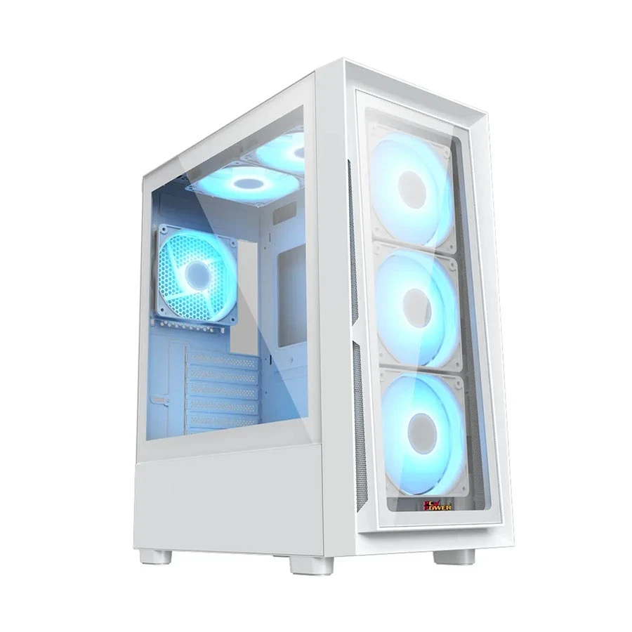 PC Power Crystal Glass V3 Mid Tower Gaming Desktop Casing #PP-GS2404V3 WH
