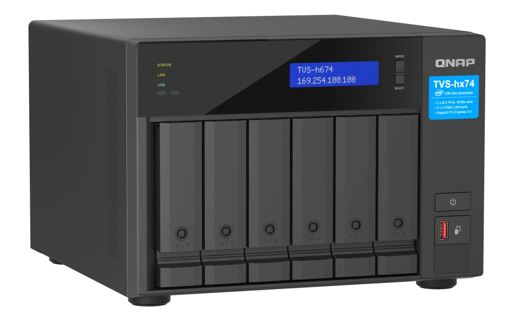 QNAP TVS-h674-i3-16G 6 Bay Tower Intel Core i3-12100 Network Storage (3 Year Warranty)