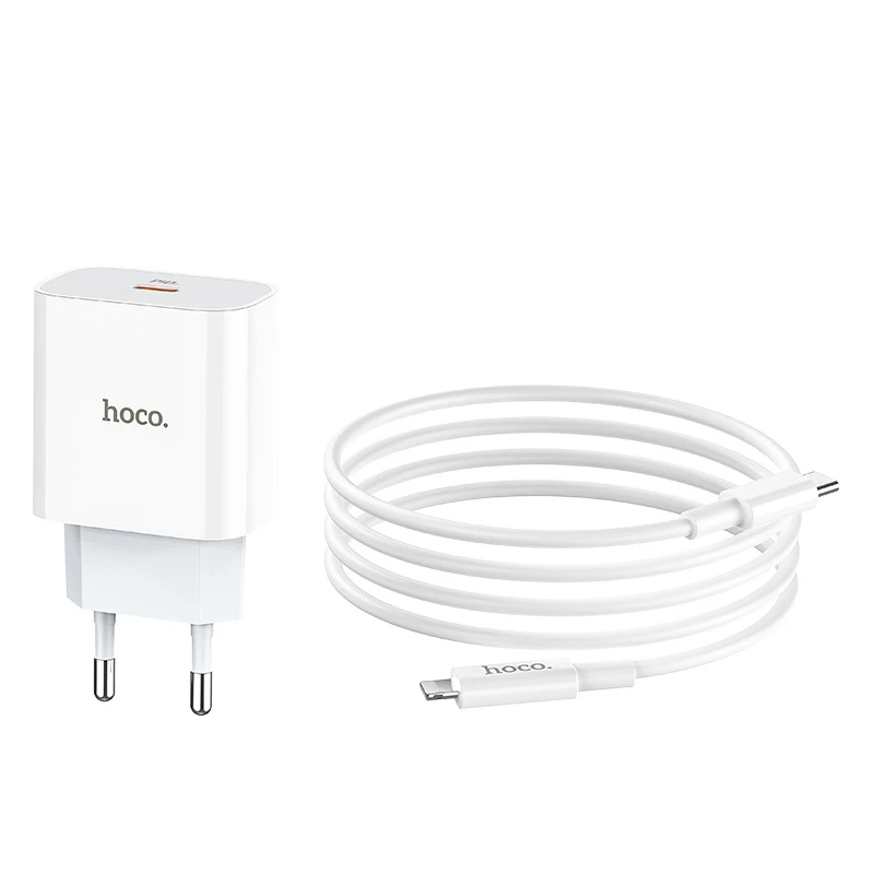 Hoco C76A Speed source PD3.0 EU Type-C output set White Wall charger with cable