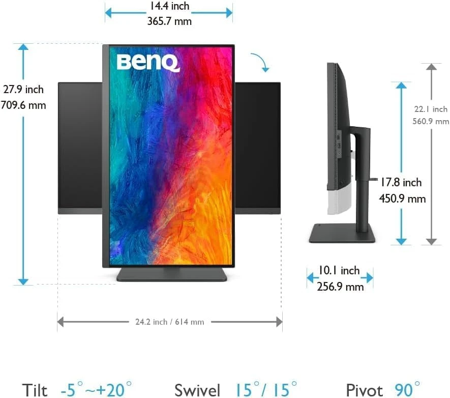 BenQ PD2705U DesignVue Eye Care 27 Inch 4K UHD IPS LED HDMI, DP, USB-C Professional Monitor