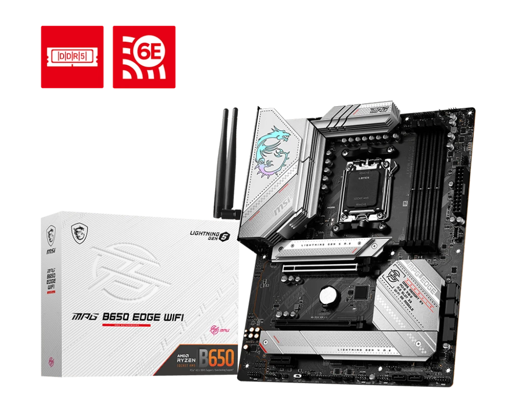 MSI MPG B650 EDGE (Wi-Fi 6E) DDR5 AMD AM5 Socket Gaming Motherboard