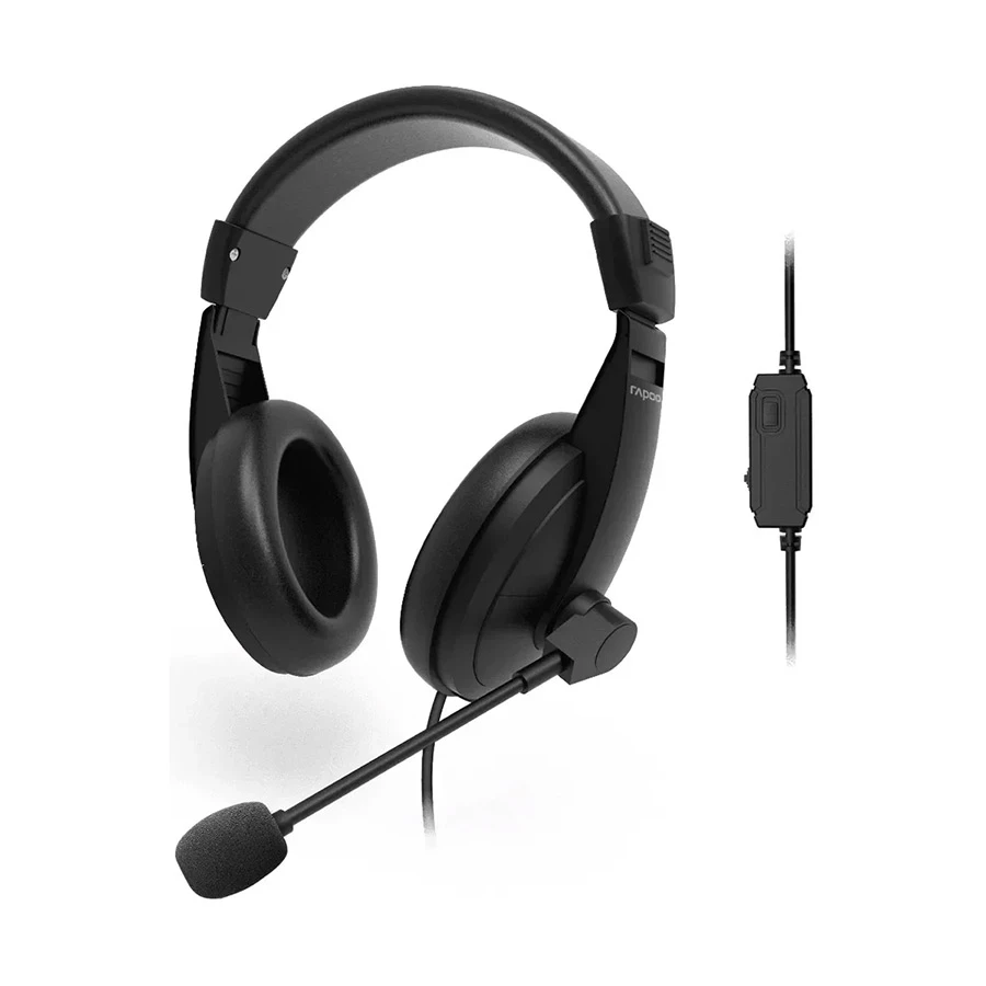 Rapoo H150S Wired Black USB Stereo Headphone