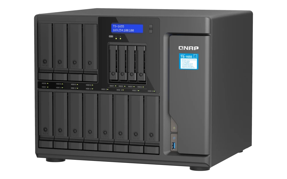 QNAP TS-1655-8G 16 Bay (12 Bay x 3.5 inch + 4 Bay x 2.5 inch) Tower Intel Atom C5125 Network Storage (3 Year Warranty)