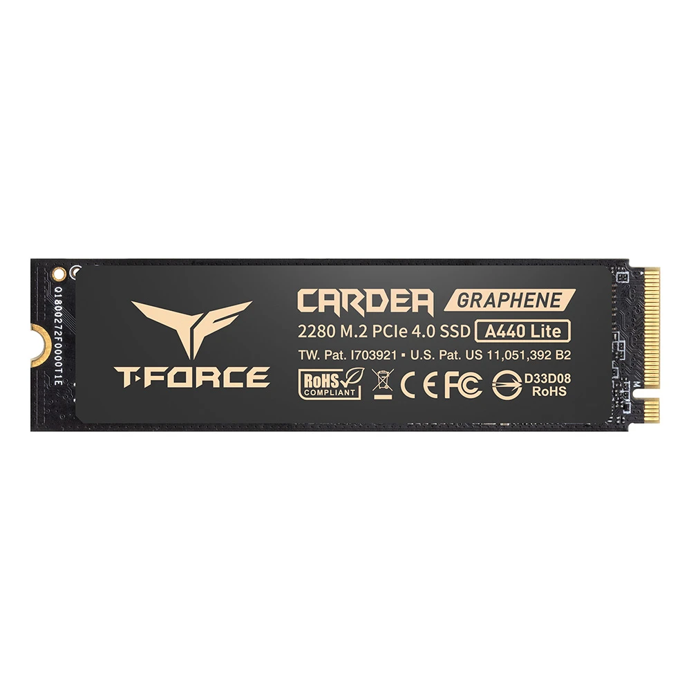 Team T-Force A440 Lite 512GB M.2 2280 PCIe Gen4x4 NVMe Internal SSD with Graphene Heatsink