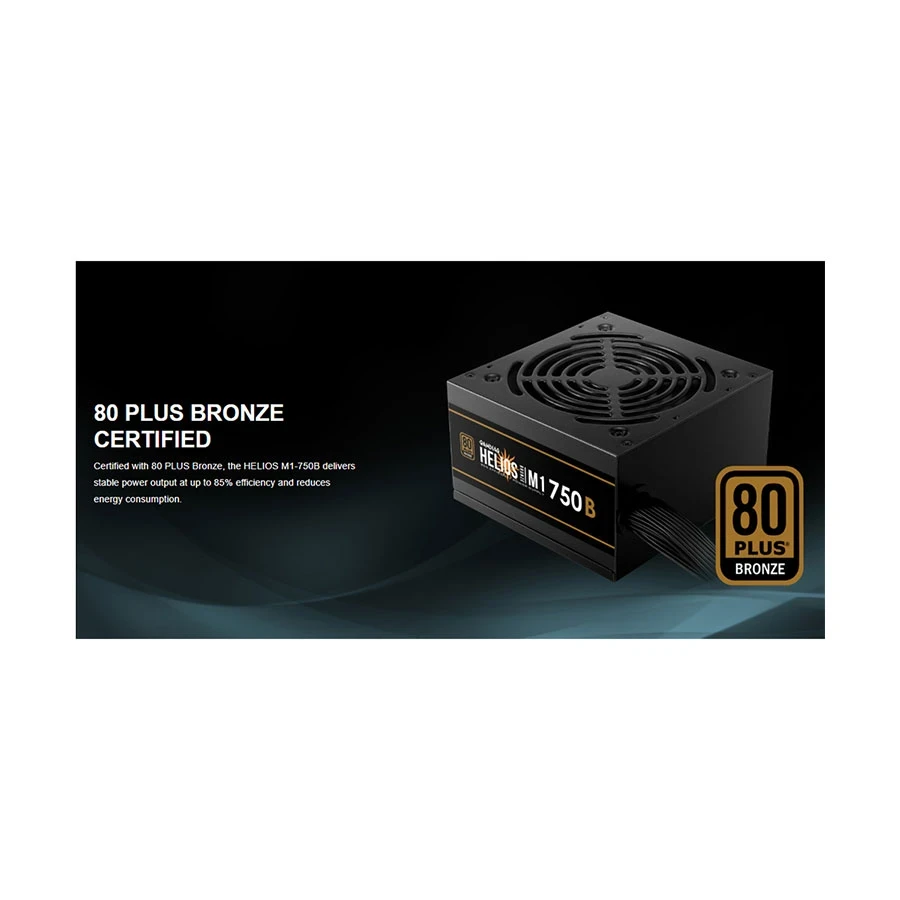 Gamdias HELIOS M1-750B 750W Non Modular 80 Plus Bronze Certified Black Power Supply