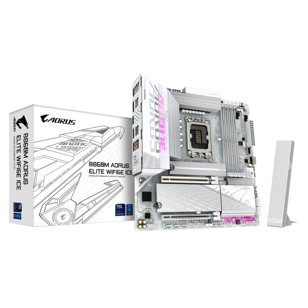 Gigabyte B860M AORUS ELITE ICE (Wi-Fi 6E) DDR5 Intel Gaming Motherboard #B860M A ELITE WF6E ICE / B860M A ELT WF6E ICE / B860M AORUS ELITE WIFI6E ICE