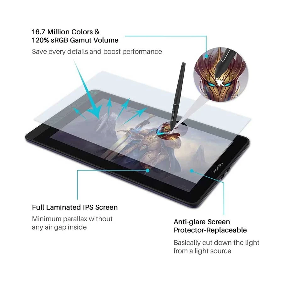 Huion GS1331 Kamvas 13 13.3 Inch Creative Pen Display Android Graphics Tablet