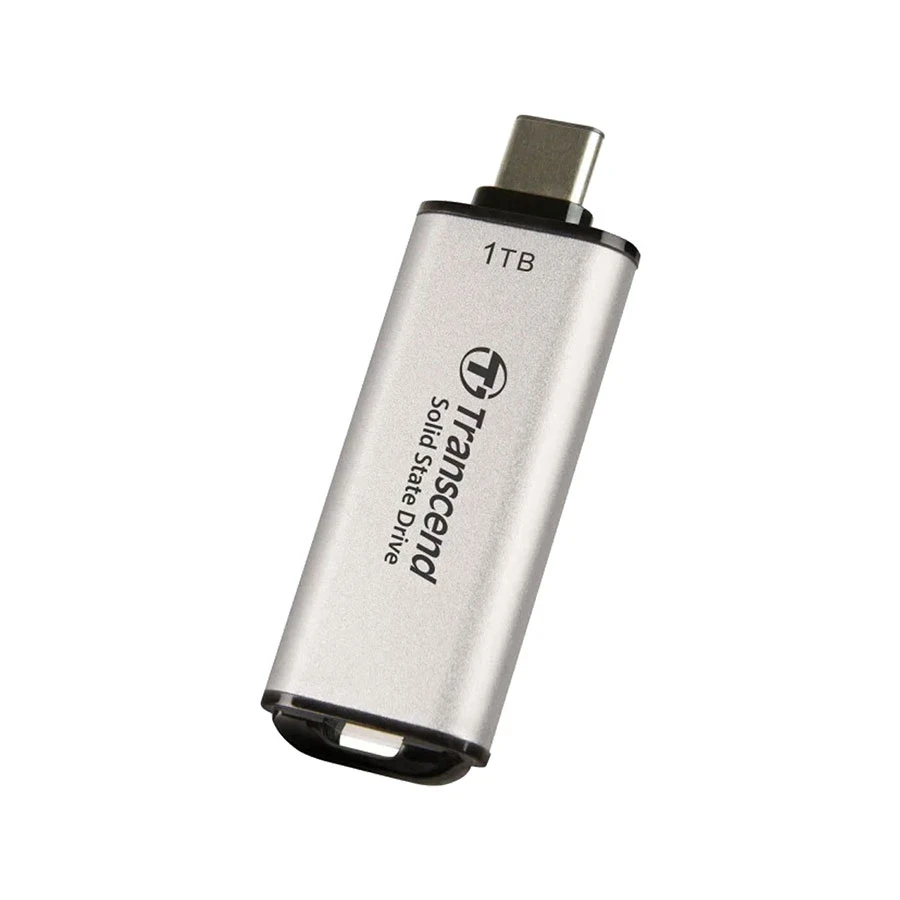 Transcend ESD300 1TB USB 3.1 Gen 2 Type-C OTG Silver Portable External SSD #TS1TESD300S