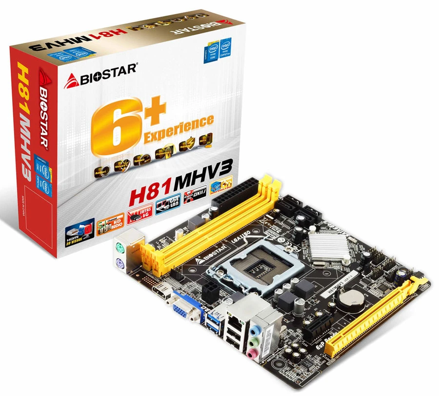 Biostar H81MHV3 LGA 1150 Socket DDR3 Motherboard for Intel 4th Gen Processor
