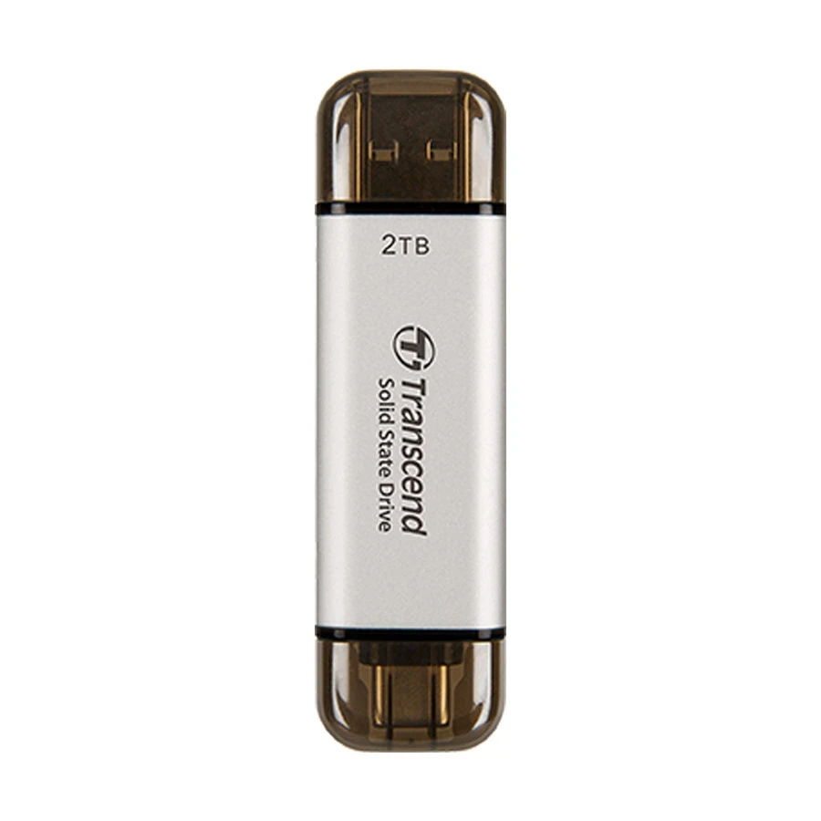 Transcend ESD310 2TB USB Type-A & Type-C OTG Silver Portable SSD #TS2TESD310S