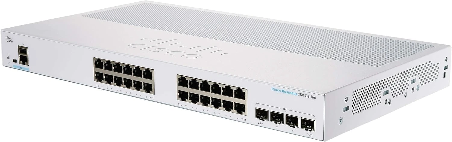 Cisco CBS350-24T-4X 28 Port (24-port 101001000 Ethernet & 4-port 10G SFP+) Managed Switch