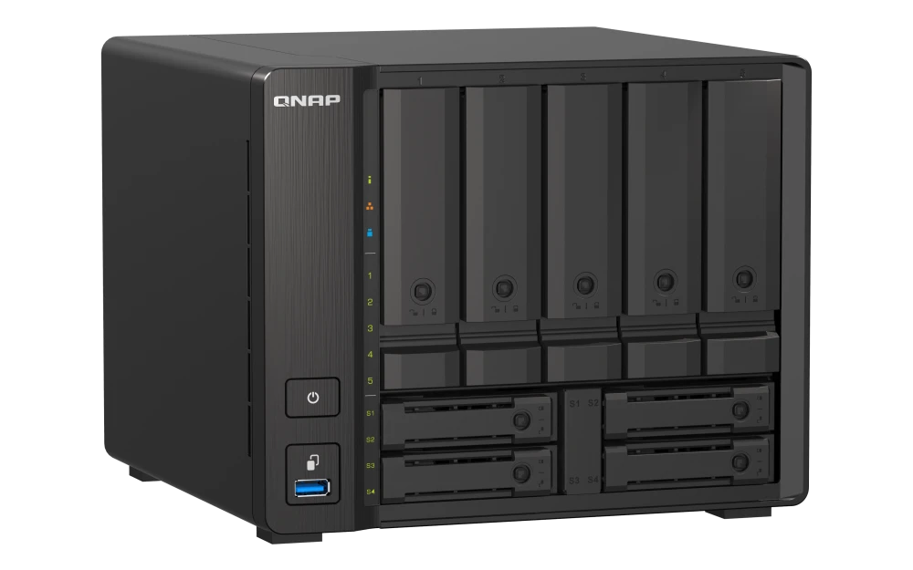 QNAP TS-h973AX-8G 9 Bay Tower AMD Ryzen Embedded V1500B Network Storage (3 Year Warranty)