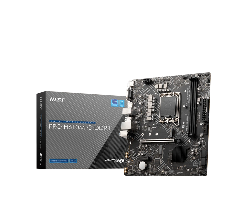 MSI PRO H610M-G DDR4 Intel LGA 1700, 12th, 13th & 14th Gen M-ATX Motherboard