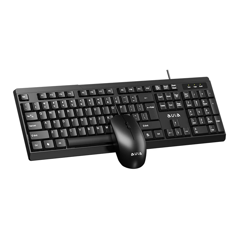Aula AC101 Wired Black Keyboard & Mouse Combo with Bangla