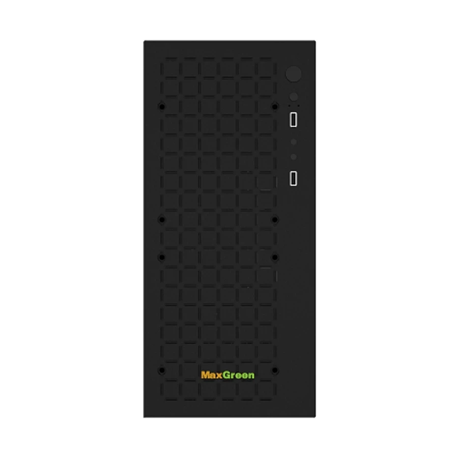 MaxGreen H6 Mid Tower Black Micro-ATX Desktop Casing with Standard PSU