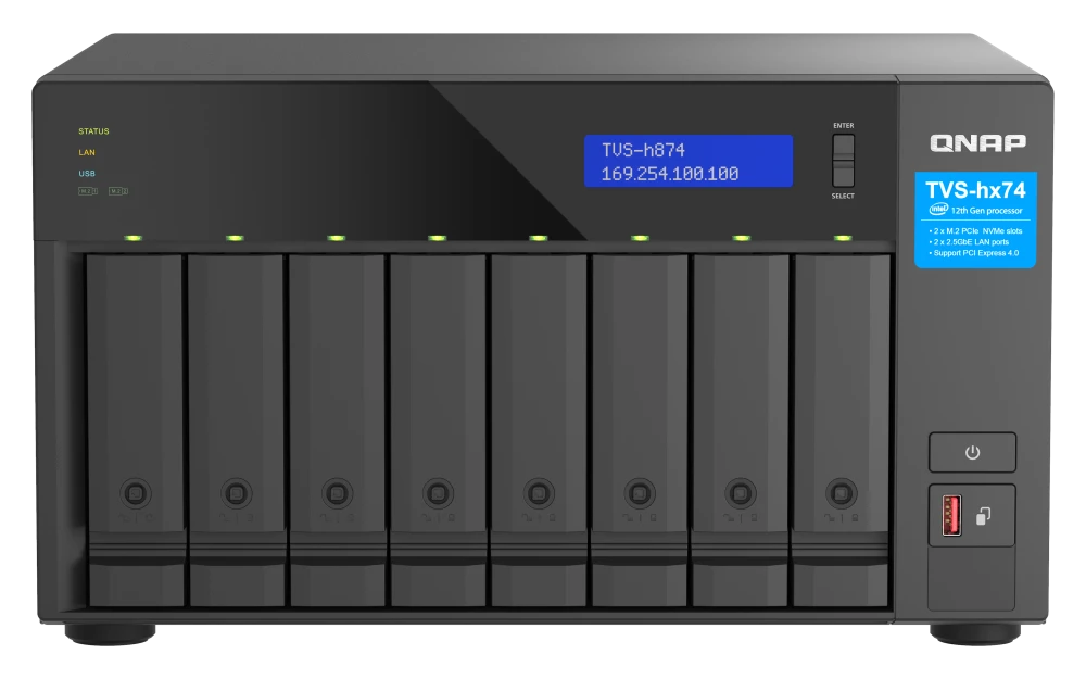QNAP TVS-h874X-i9-64G 8 Bay Tower Intel Core i9 Network Storage (3 Year Warranty)
