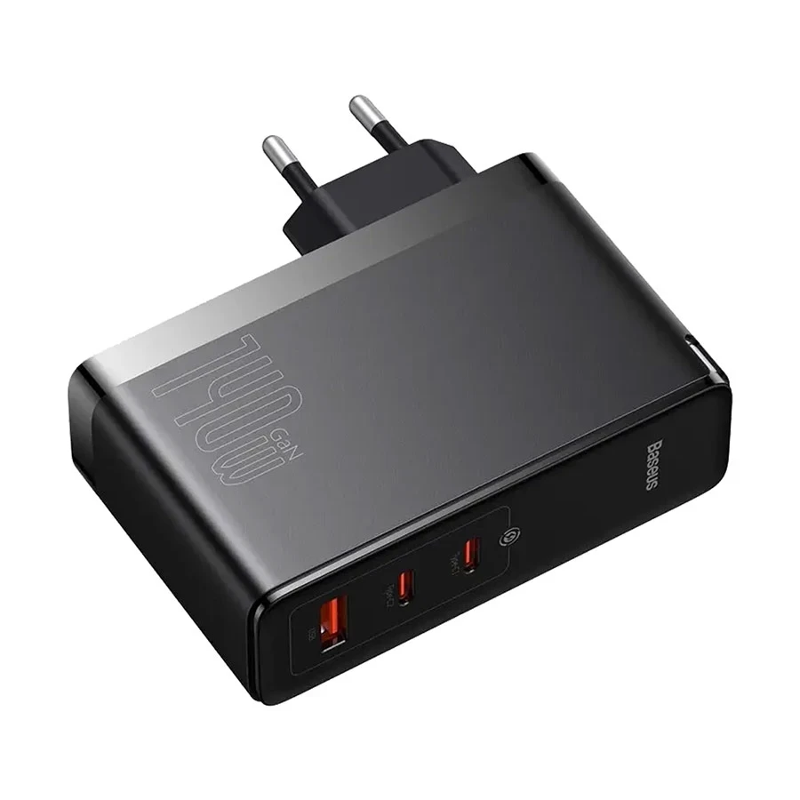 BASEUS GAN5 PRO 140W FAST CHARGER WITH TYPE-C TO TYPE-C 240W CABLE BLACK