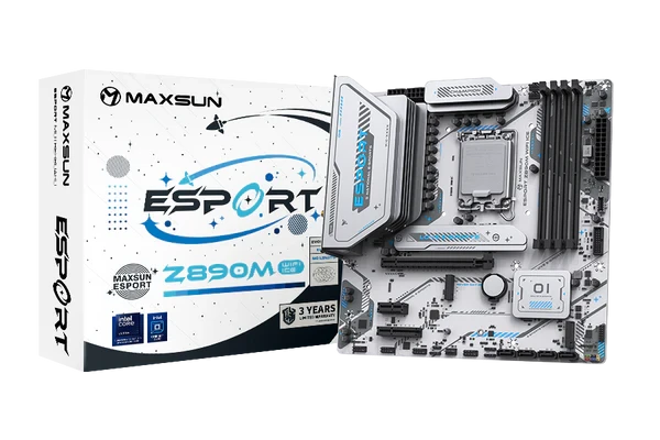 Maxsun eSport Z890M ICE (Wi-Fi 6) DDR5 (Intel Core Ultra LGA1851 Socket) White Motherboard #MS-eSport Z890M WIFI ICE