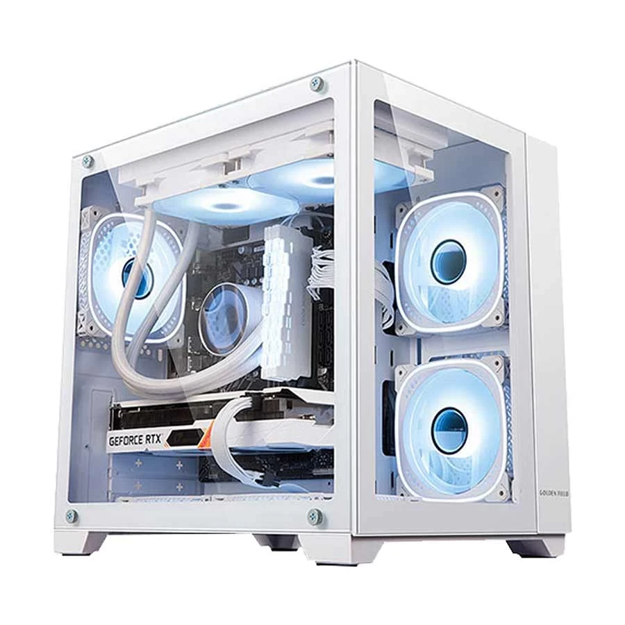 Golden Field Seaview M360 Mini Tower White Micro-ATX Gaming Desktop Casing